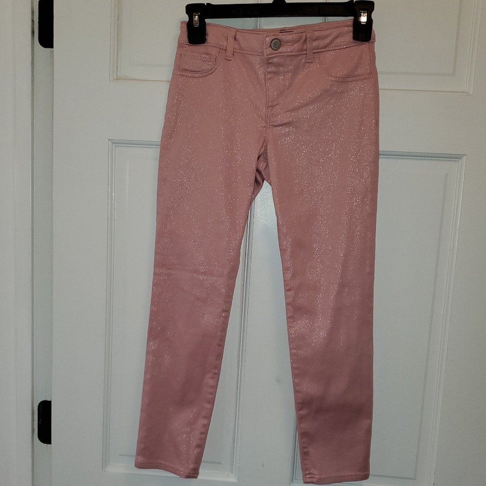 Gap Sparkling Pink Stretch Jegging Ankle 10